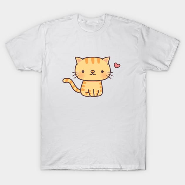 Cute Ginger Tabby Cat Doodle T-Shirt by rustydoodle